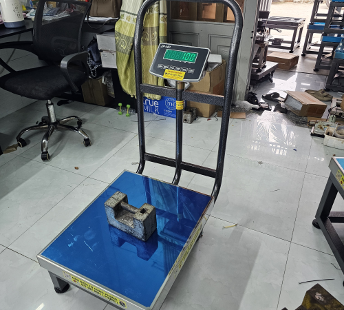 CÂN ĐIỆN TỬ XE ĐẨY 50×60CM 500KG BÁN CHẠY NHẤT HÔM NAY 