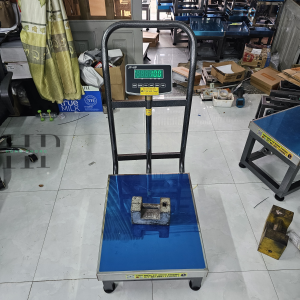CÂN ĐIỆN TỬ XE ĐẨY 40×50CM ,CHỐNG RUNG ,CHỐT SỐ,KHUNG SẮT SƠN MÂM INOX
