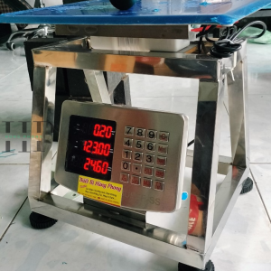 CÂN ĐIỆN TỬ INOX 304 ,GHẾ CHỬ A,CÓ TÍNH TIỀN